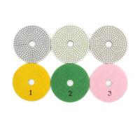 HOMESOM 4 Pollici 3 Passo Lucidatura Pad Set Bagnato Asciutto 3 Passo Diamante Lucidatura Pad per Granito Quarzo Marmo Calcestruzzo 3pcs (Passo 1-2-3)