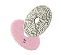 HOMESOM 4 Pollici 3 Passo Lucidatura Pad Set Wet Dry 3 Passo Diamante Lucidatura Pad per Granito Quarzo Marmo Calcestruzzo 3pcs (Passo 3)