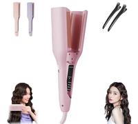 Homessencials Hair Styling Tool with Negative Ionic Technology, 3D Curling Iron for Quickly Creating Smooth Waves, 4 Gears Double-Sided Heating Lasting in 24 Hrs for Home (Pink)