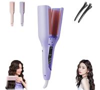 Homessencials Hair Styling Tool with Negative Ionic Technology, 3D Curling Iron for Quickly Creating Smooth Waves, 4 Gears Double-Sided Heating Lasting in 24 Hrs for Home (Purple)