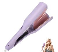 Homessencials Hair Styling Tool with Negative Ionic Technology, 3D French Egg Hair Waver, 4 Heat Settings, Double-Sided Fast Heating & Long-Lasting Curls for Women,Smooth Lasting (Purple)