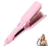 Homessencials Hair Styling Tool with Negative Ionic Technology, 3D French Egg Hair Waver, 4 Heat Settings, Double-Sided Fast Heating & Long-Lasting Curls for Women,Smooth Lasting (Pink)