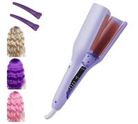 Homessencials Hair Styling Tool with Negative Ionic Technology, French Curls Iron, 3D Curling Iron for Frizz-Free French Curls, Adjustable Temperatures, Long-Lasting Smooth Waves for Women (Purple)