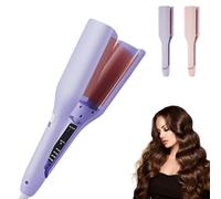 Homessencials Hair Styling Tool with Negative Ionic Technology, French Curls Iron, 3D Curling Iron for Quickly Creating Smooth Waves, 4 Gears Double-Sided Heating for Women (Purple)