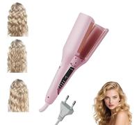 Homessencials Hair Styling Tool with Negative Ionic Technology, French Curls Iron, 3D Curling Iron for Quickly Creating Smooth Waves, 4 Gears Double-Sided Heating Lasting in 24 Hrs (Pink)