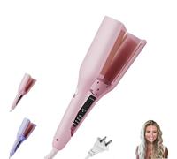 Homessencials Hair Styling Tool with Negative Ionic Technology, French Curls Iron, 4 Gears Double-Sided Heating, 3D Curling Iron for Quickly Creating Smooth Waves, for Travel & Home (Pink)