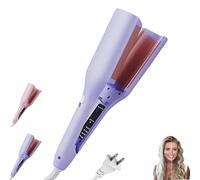 Homessencials Hair Styling Tool with Negative Ionic Technology, French Curls Iron, 4 Gears Double-Sided Heating, 3D Curling Iron for Quickly Creating Smooth Waves, for Travel & Home (Purple)