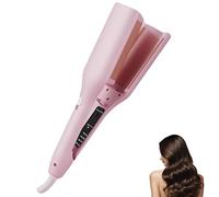 Homessencials Hair Styling Tool with Negative Ionic Technology, Homessencials 3D Curling Iron for Quickly Creating Smooth Waves, 4 Gears Double-Sided Heating, for Travel & Home (Pink)