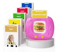 HOMESTEC Giocattoli per l'apprendimento del linguaggio per bambini, schede flash realistiche aggiornate, parole visive con suoni, accento britannico, kit didattico multi-sensoriale Montessori per