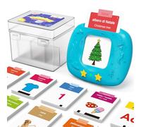 HOMESTEC Giochi Montessori 2 Anni, Flashcard Parlanti Italiano Inglese Blu | Include 216 carte impermeabili con 432 parole e 25 temi. Con suoni realistici, è un perfetto regalo per ragazzi e ragazze.