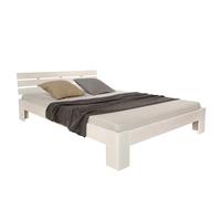 Homestyle4u Letto matrimoniale 160 x 200 in legno di pino massiccio bianco telaio letto con rete a doghe
