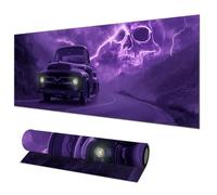 HOMETITUTE Tappetino per mouse grande, 31,5 x 11,8 cm, tappetino per mouse da gioco, con fulmini viola, antiscivolo, tappetino per mouse XL per casa, ufficio, laptop, accessori per mouse wireless