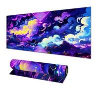 HOMETITUTE Tappetino per mouse grande, 80 x 30 cm, tappetino per mouse da gaming, nuvola al neon, fantasia artistica, antiscivolo, tappetino per mouse XL per casa, ufficio, laptop, accessori per mouse