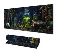 HOMETITUTE Tappetino per mouse grande, 80 x 30 cm, tappetino per mouse da gioco, alchimia, botanico, fantasia, arte, antiscivolo, tappetino per mouse XL, tappetino per mouse per casa, ufficio, laptop