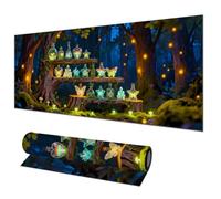 HOMETITUTE Tappetino per mouse grande, 80 x 30 cm, tappetino per mouse da gioco, motivo arte boschiva, antiscivolo, tappetino per mouse XL per casa, ufficio, laptop, accessori per mouse wireless