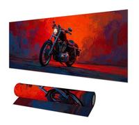 HOMETITUTE Tappetino per mouse grande, 80 x 30 cm, tappetino per mouse da gioco, pittura ad olio, moto, antiscivolo, tappetino per tastiera da tavolo, tappetino XL per mouse per casa, ufficio, laptop