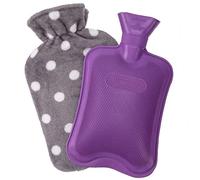 HomeTop Borsa classica dell'acqua calda in gomma, con soffice rivestimento in pile, qualità premium