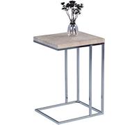 HomeTrends4You 583636 tavolino, seghetto, calcestruzzo ottica/cromato, 38 x 43 x 62,5 cm