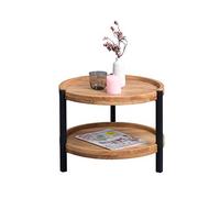 HomeTrends4You Alva - Tavolino da salotto in vero legno di rovere impiallacciato, colore: marrone, diametro 50 cm, altezza 39 cm