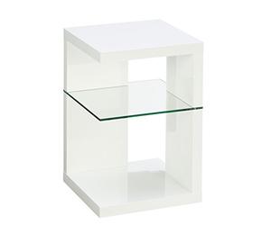 HomeTrends4You - Tavolino Domingo, Bianco lucido, 40x40x60cm