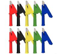 HomeVortex 10 clip a coccodrillo isolate, 30 A 2000 V, resistenti per morsetti a coccodrillo, con banana da 4 mm, per puntali di test multimetro, test elettrici e ponticelli a batteria, 5