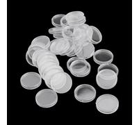 HomeVortex 100 capsule rotonde trasparenti per monete, 22 mm, per apertura a mezzaluna, per un facile accesso, custodia sicura per raccogliere e esporre monete, 100 pezzi