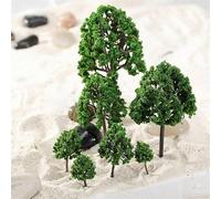 HomeVortex 11Pcs Alberi Modello di Dimensioni Miste Per Scala HO Alberi Artificiali in Miniatura per Treno Ferrovia Diorama Layout Scenario Decorazione Resina Plastica Verde Puntelli FAI DA TE
