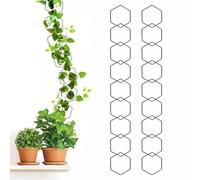 HomeVortex 18 tralicci esagonali per piante rampicanti, kit di ganci da parete in metallo resistenti alle intemperie, supporto decorativo da giardino fai da te per edera Hoya filodendro per uso