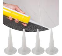 HomeVortex 2 beccucci in plastica per sigillatura, per applicazione di colla strutturale, beccuccio bianco per colla per vetro e sigillante morbido, set di strumenti per la costruzione della casa (4