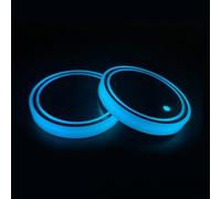 HomeVortex 2 luci a LED per portabicchieri dell'auto, sottobicchieri illuminati che cambiano 7 colori con induzione, ricaricabili tramite USB, impermeabili, per interni auto, diametro 68 mm (A)