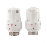 HomeVortex 2 valvole termostatiche per termosifone, M30 x 1,5, controllo del riscaldamento in ABS+PC, con antigelo, regolazione 6-28 °C, per radiatori di casa e ufficio, bianco