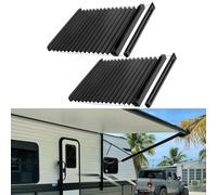 HomeVortex 2pcs RV Porta Finestra Ombra Alluminio Rail Pieghevole Tende Nero Protezione Solare per Lippert Porte di Ingresso Privacy Controllo Della Luce