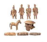 HomeVortex 9 statue in miniatura di guerrieri in terracotta, set di statuette antiche in resina, per paesaggi muschiati fai da te, casa delle bambole e accessori decorativi per la casa