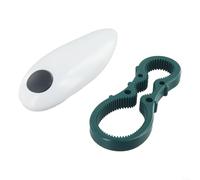 HomeVortex Apriscatole elettrico a mani libere, liscio, sicuro per artrite, donne anziane, adatto per barattoli da 13,2 a 10,2 cm, strumento da cucina compatto con apribottiglie incluso, nero