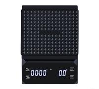 HomeVortex Bilancia da caffè con timer, bilancia elettronica da 0,1 g, per caffè espresso e tè, resistente al calore fino a 135 °C, display a LED, grammi/oz/ml (nero)