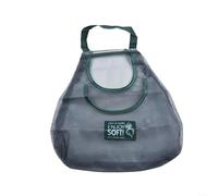 HomeVortex Borsa portaoggetti in rete riutilizzabile per cucina, borsa traspirante da appendere per frutta e verdura, borsa per prodotti in cotone e lino con design a parete (grande doppio)