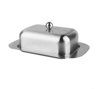 HomeVortex Burriera con coperchio, rettangolare in acciaio inox con coperchio in acrilico, mantiene il burro fresco, lavabile in lavastoviglie per bancone della cucina e frigorifero (coperchio in