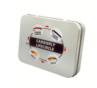 HomeVortex Caddisfly Lifecycle Fly Box, per ninfe e mosche secche, custodia in ferro con inserto in schiuma divisa per proteggere gli ami, deposito organizzato dell'attrezzatura, per esche da pesca