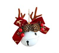 HomeVortex Campane di Natale in ferro con corna di fiocco bianco, decorazioni per albero di Natale, decorazioni per interni ed esterni, decorazioni per la casa rosse e verdi (rosso)