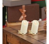 HomeVortex Candele per albero di Natale senza fiamma, effetto fiamma, decorazione sicura a LED senza fumo, per vacanze, matrimoni, feste e uso festivo tutto l'anno (dorata)