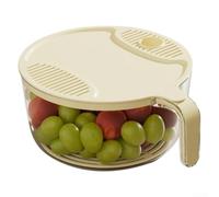 HomeVortex Cestello multifunzione in plastica per scolapasta e riso, a prova di perdite, con manico ergonomico, per frutta e verdura, utensile da cucina (A)