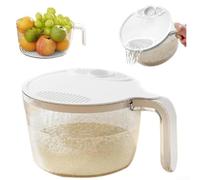 HomeVortex Cestello multifunzione in plastica per scolapasta e riso, a prova di perdite, con manico ergonomico, per frutta e verdura, utensile da cucina (B)