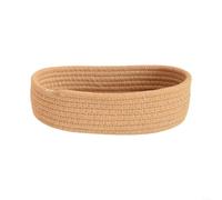 HomeVortex Cesto portaoggetti portatile in corda di cotone intrecciato per scrivania o camera da letto, design rettangolare per giocattoli e piccoli oggetti, colore caffè (M)