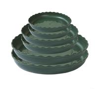 HomeVortex Confezione da 16 piante in plastica per vasi, piattini rotondi da 25,4 cm in dimensioni assortite, per giardinaggio interno, raccogliacqua leggeri per proteggere le superfici e (verde)