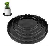 HomeVortex Confezione da 16 piante in plastica per vasi, piattini rotondi da 25,4 cm in dimensioni assortite, per giardinaggio interno, raccogliacqua leggeri per proteggere le superfici e (nero)