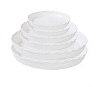 HomeVortex Confezione da 16 piante in plastica per vasi, piattini rotondi da 25,4 cm in dimensioni assortite, per giardinaggio interno, raccogliacqua leggeri per proteggere le superfici e (bianco)