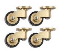 HomeVortex Confezione da 4 ruote per mobili in ottone, silenziose, a 360°, resistenti, colore oro e nero, per divani, tavoli, supporti per piante, scaffali, 34 x 28 mm