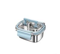 HomeVortex Contenitore per alimenti in acciaio inox, con coperchio ispessito, a prova di perdite, per frigorifero, lavastoviglie, per preparare i pasti, casa, scuola, ufficio, blu (250 ml)