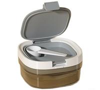 HomeVortex Contenitore per caffè a più scomparti con coperchio e porta cucchiaio, contenitori ermetici antipolvere per l'organizzazione della dispensa, materiale P AS 12,3 x 12 x 10 cm (400 ml)