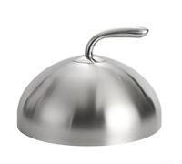 HomeVortex Coperchio per bistecca in acciaio inox da 28 cm, coperchio rotondo per padella teppanyaki per cucina grigliare e saltare, cupola per alimenti a ritenzione del calore (argento)